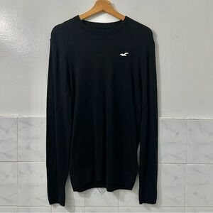 Hollister Sweater Men’s M Black Knit Stretch Long Sleeve Pullover Preppy Casual
